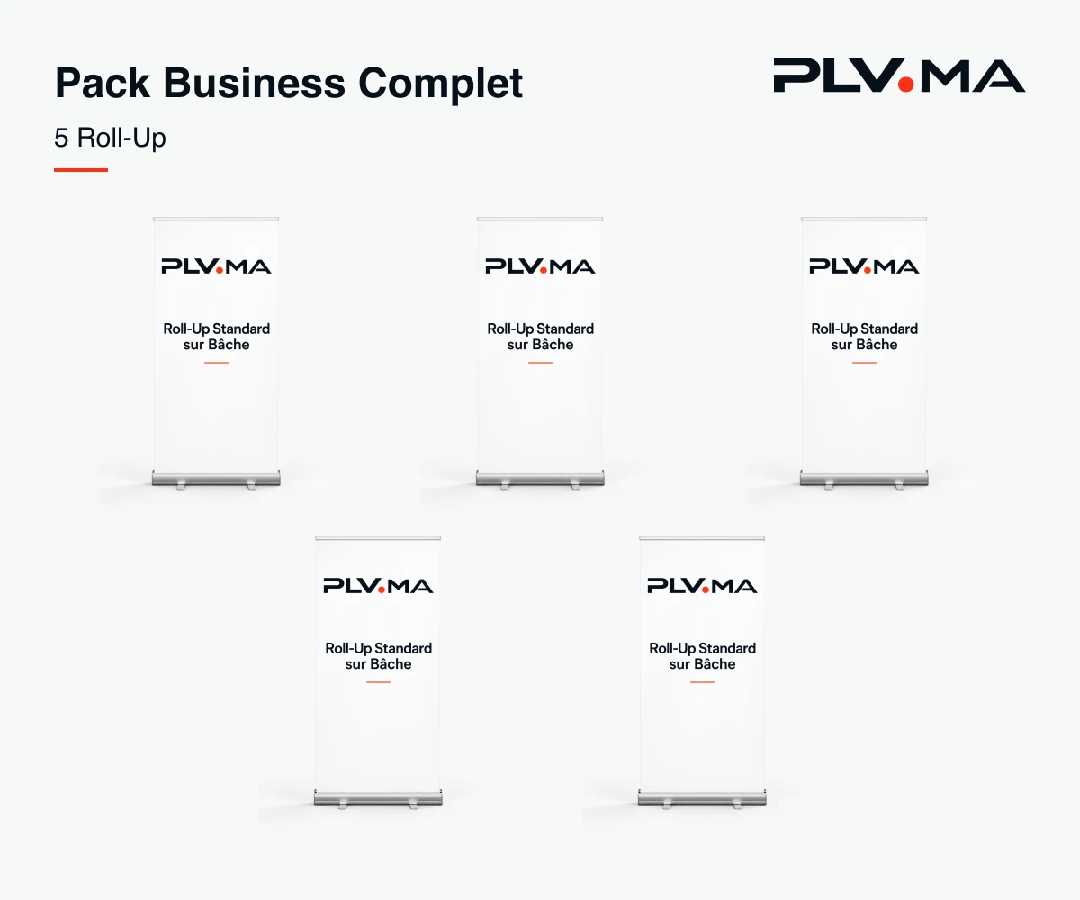 Pack Business Complet — pack de 5 Roll-Up pour votre visibilité au Maroc