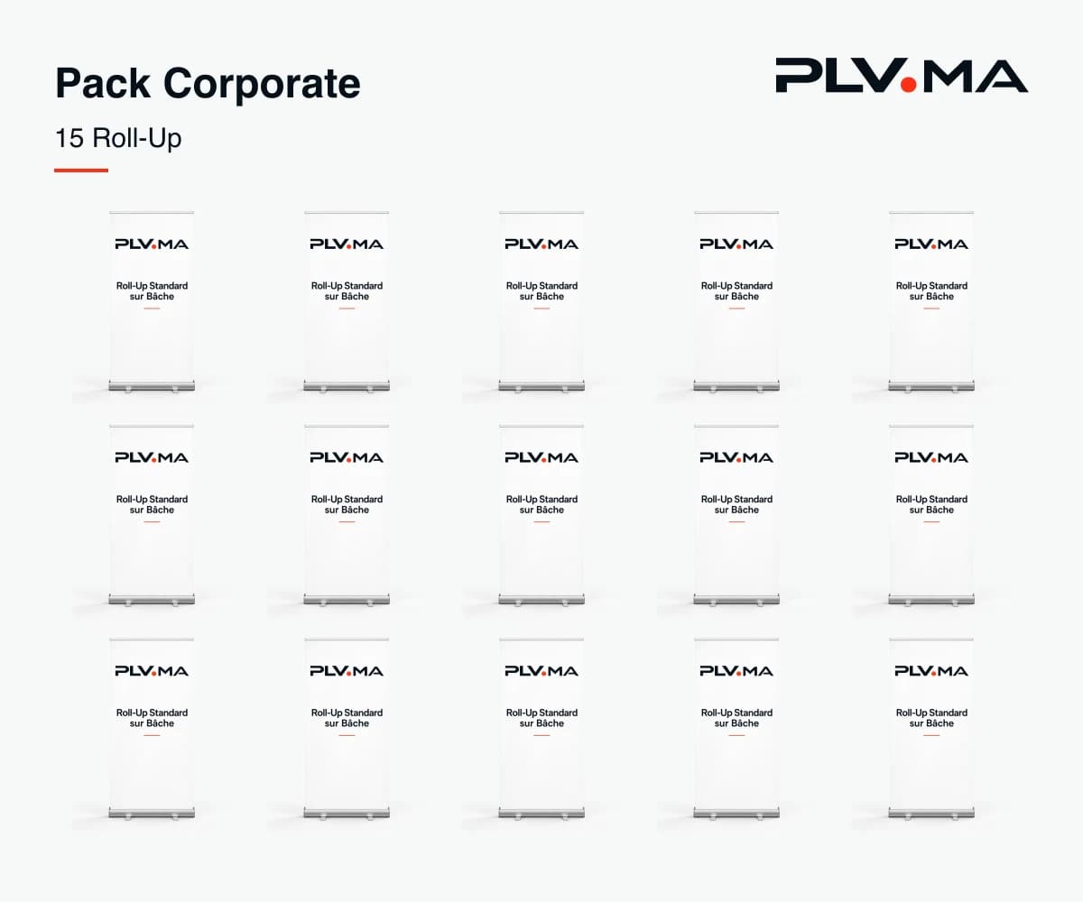 Pack Corporate — pack de 15 Roll-Up pour votre visibilité au Maroc