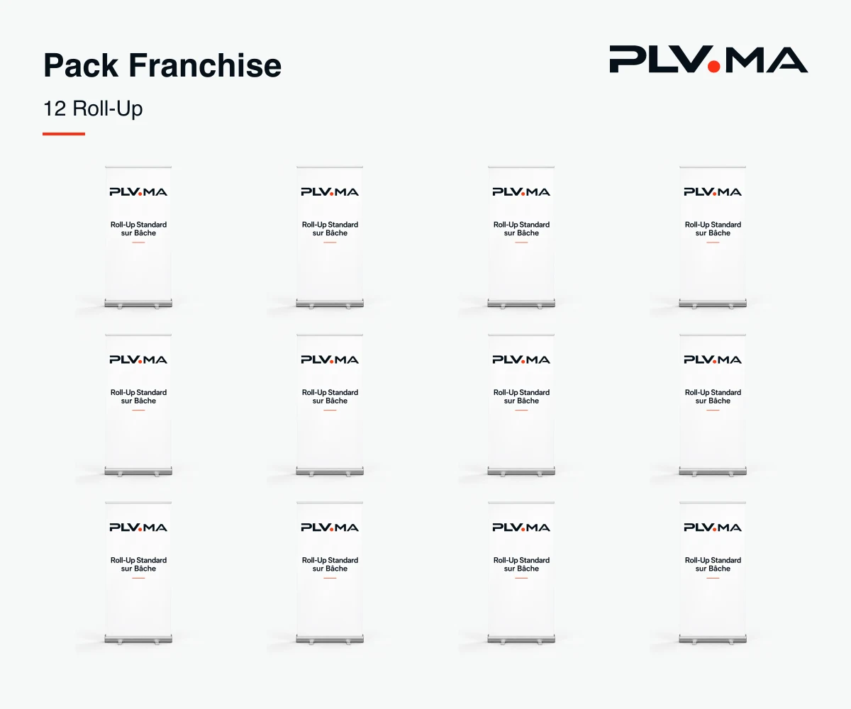 Pack Franchise — pack de 12 Roll-Up pour votre visibilité au Maroc