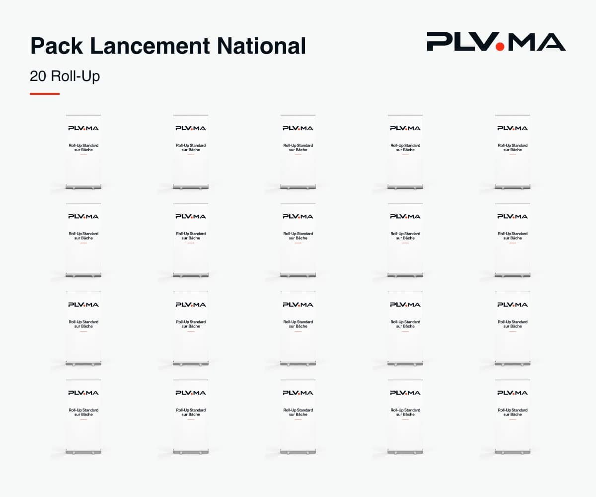 Pack Lancement National — pack de 20 Roll-Up pour votre visibilité au Maroc