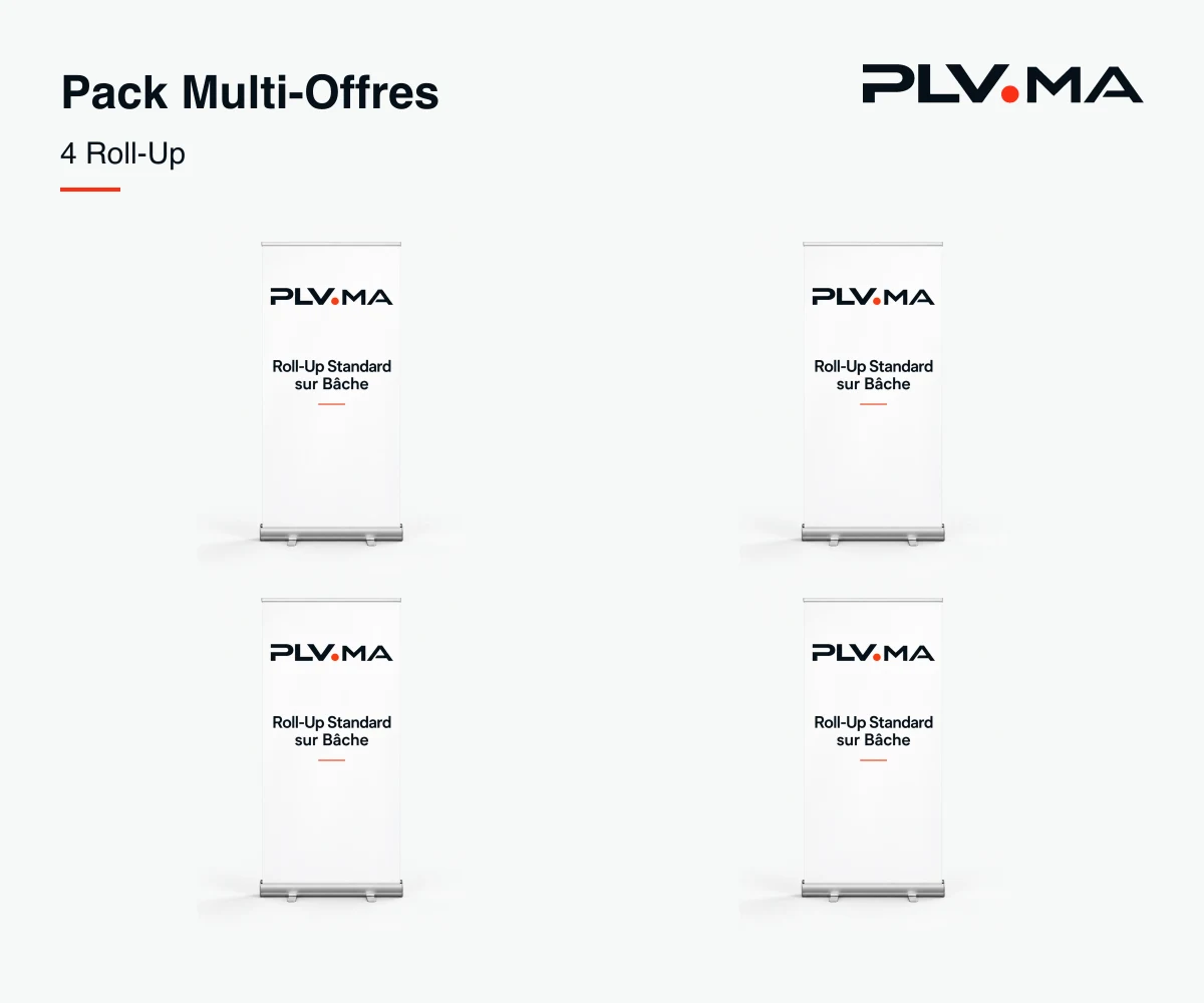 Pack Multi-Offres — pack de 4 Roll-Up pour votre visibilité au Maroc