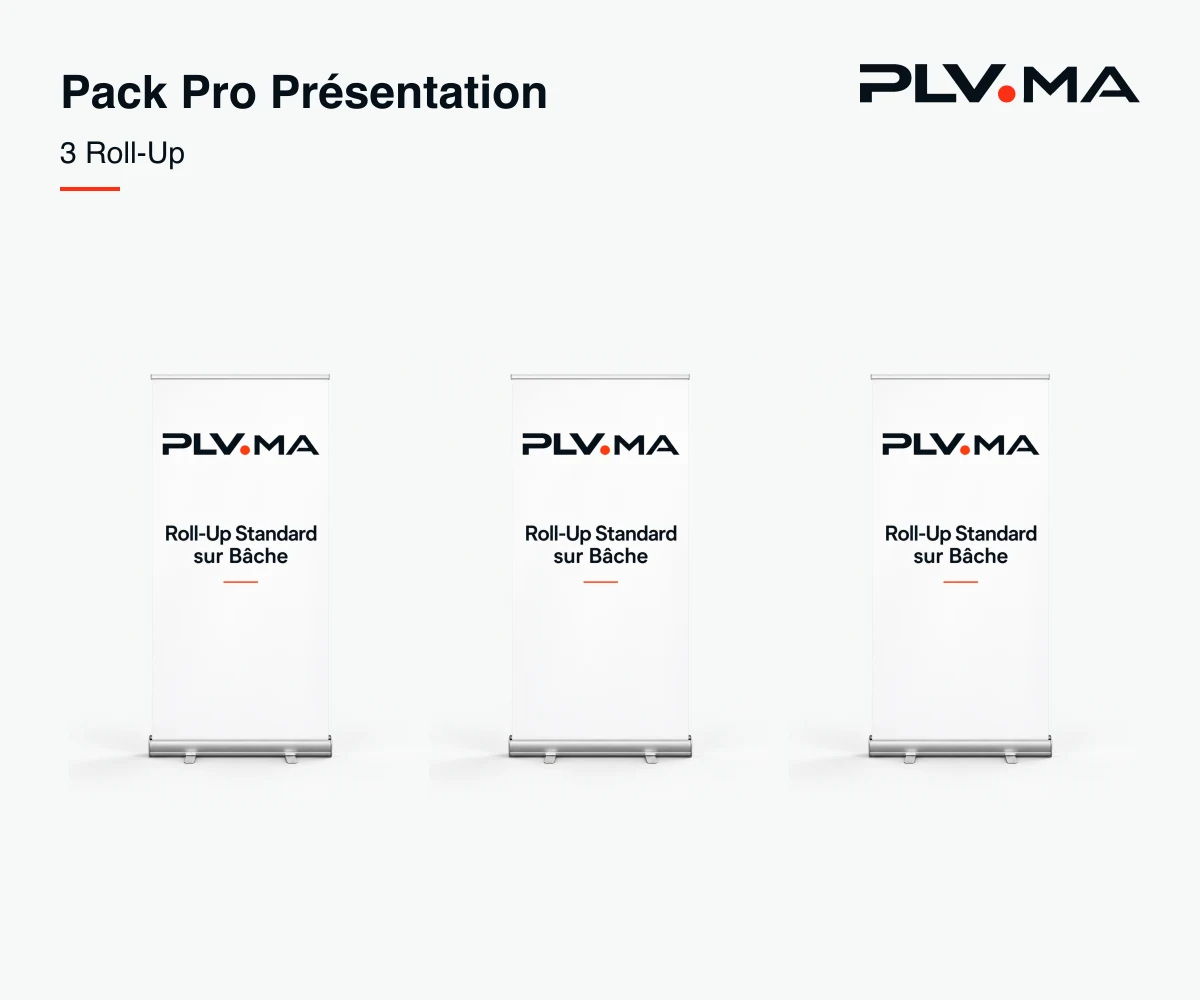 Pack Pro Présentation — pack de 3 Roll-Up pour votre visibilité au Maroc