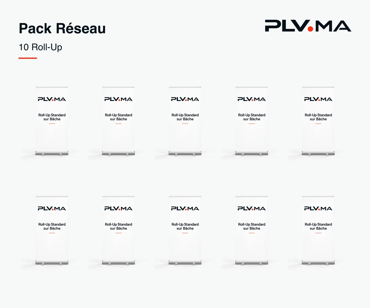 Pack Réseau — pack de 10 Roll-Up pour votre visibilité au Maroc