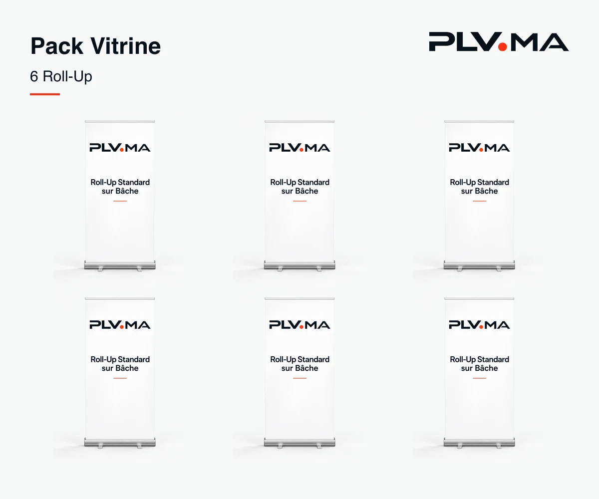 Pack Vitrine — pack de 6 Roll-Up pour votre visibilité au Maroc
