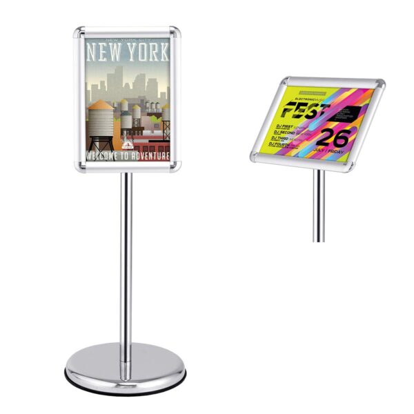 Porte affiche sur pied avec socle rond